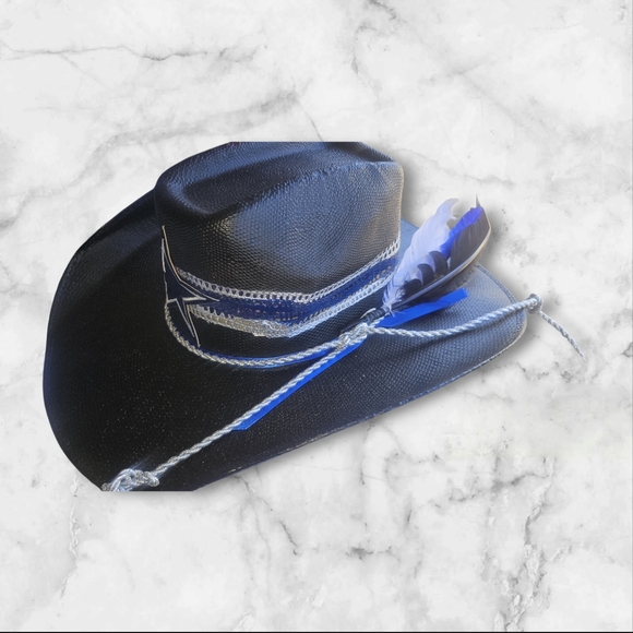 Exclusive custom "All Black" Edition Dallas Cowboys original Cowboy hat - Picture 2 of 3
